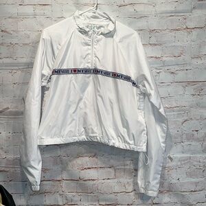 Vans Jacket Womens Large White My Vans Anorak Half Zip Pullover Windbreaker